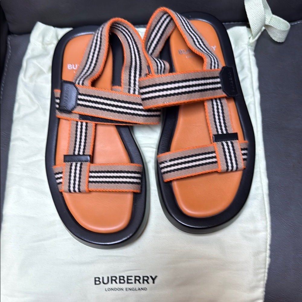 Burberry Orange and Black women Sandals